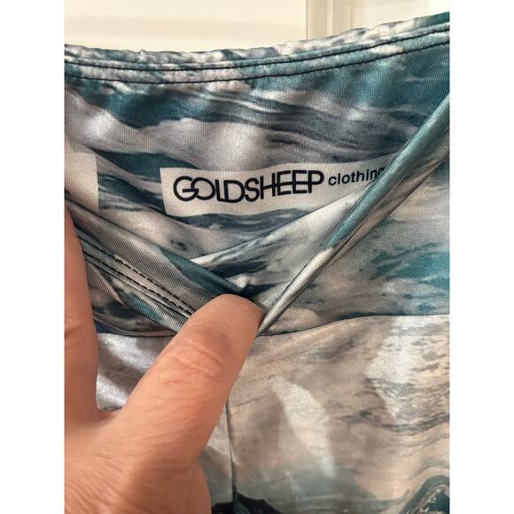GoldSheep Ocean Waves Ankle Leggings Size M - Picture 5 of 6